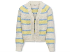 Kids ONLY birch/lima bean stribet oversized åben strikcardigan